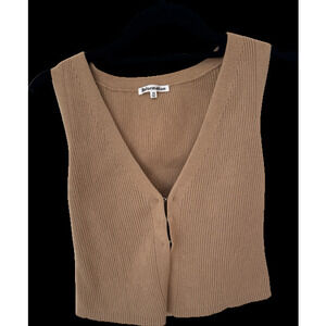 Reformation ribbed Knit Sleeveless Vest tan